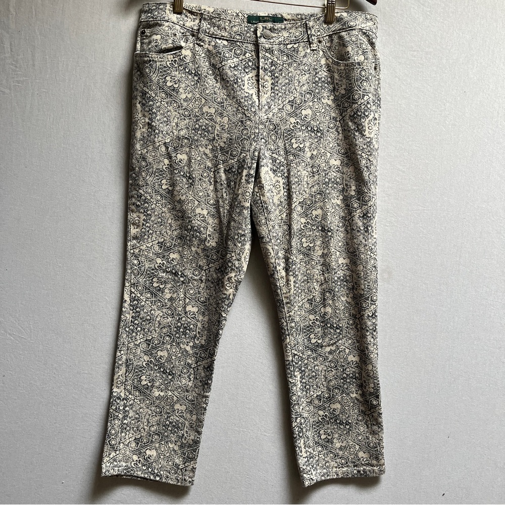 Ralph Lauren Jeans Printed Slim Fit Jean Pants Sz 36